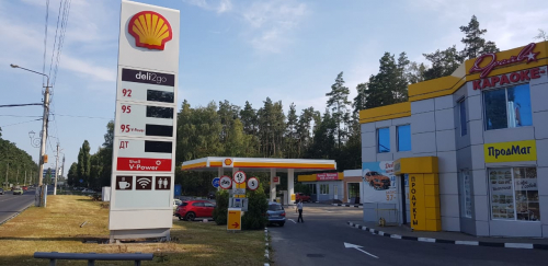 Облицовка заправки Shell в Воронеже